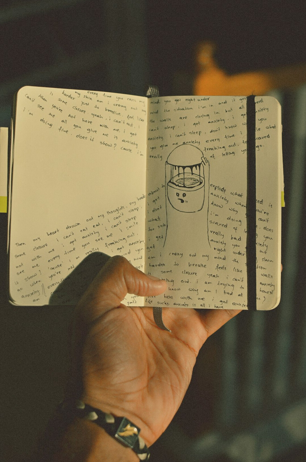 writer notebook with ideas