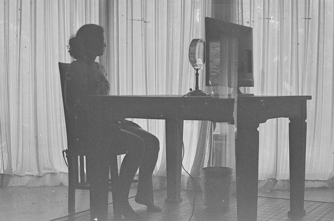 mystery writer at desk